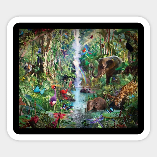 In to the Jungle Sticker by David Penfound Artworks